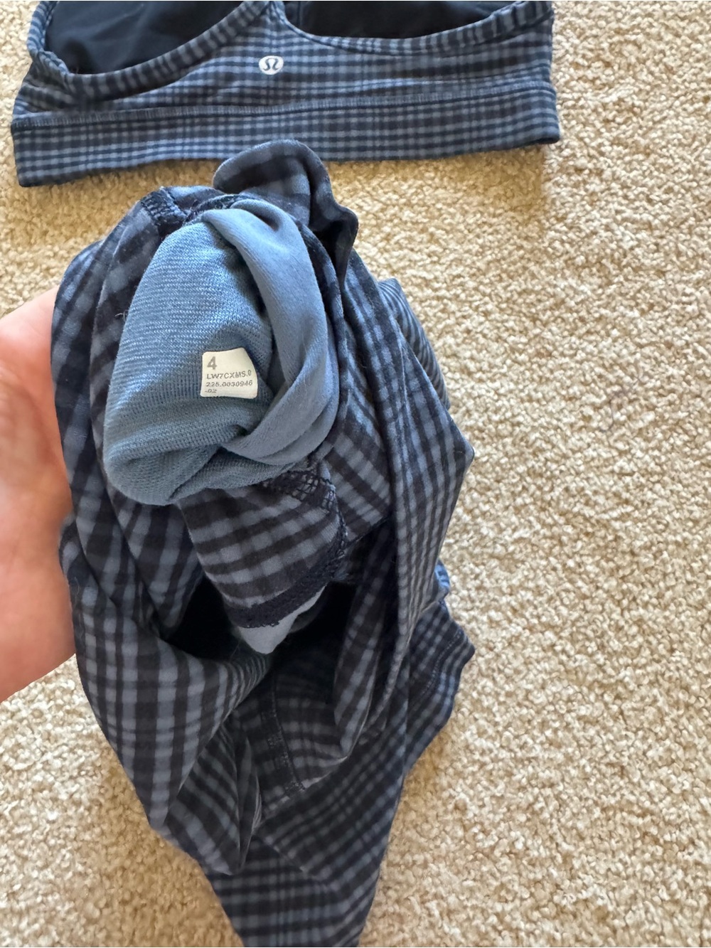 lululemon athletica Blue Plaid Two-Piece Active Set - Picture 3 of 4